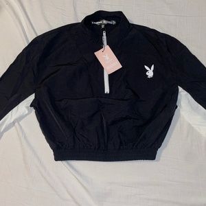 Playboy X Missguided Active Half Zip Windbreaker Jacket